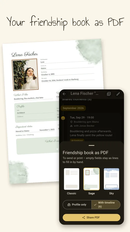 Friendship book as PDF